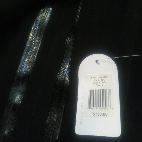 Jessica Simpson Fit & Flare Black Cocktail Dress Sz 8 - Picture 9 of 11